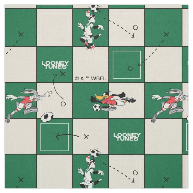 LOONEY TUNES™ Soccer Grid Pattern Tyg (Provkarta)