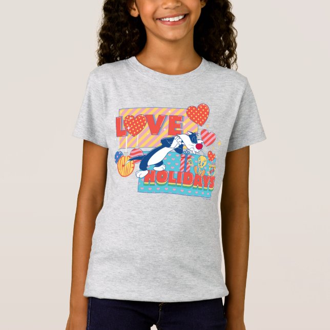 LOONEY TUNES™ | SYLVESTER™ & TWEETY™Älskar högtide T Shirt (Framsida)