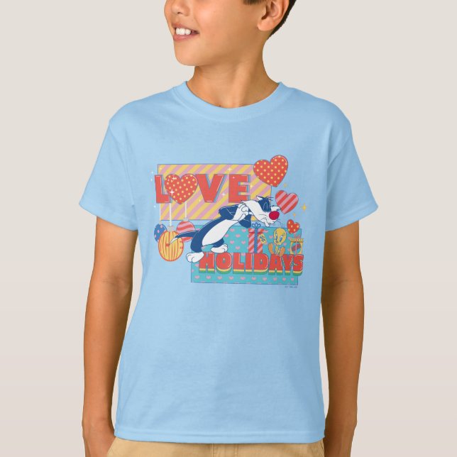 LOONEY TUNES™ | SYLVESTER™ & TWEETY™Älskar högtide T Shirt (Framsida)