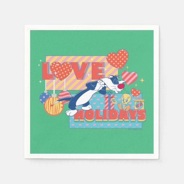LOONEY TUNES™ | SYLVESTER™ & TWEETY™Kärlek Helgdag Pappersservett (Framsidan)