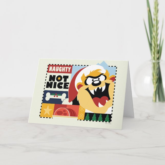 LOONEY TUNES™ TAZ™ Naughty Not Nice Helgkort (Framsida)