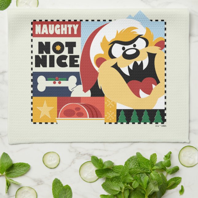 LOONEY TUNES™ TAZ™ Naughty Not Nice Kökshandduk (Vikta)