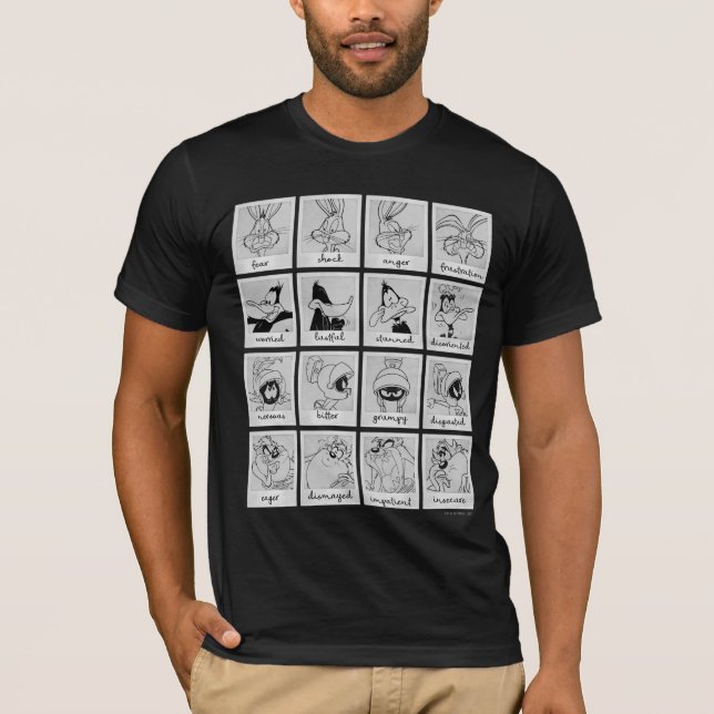 LOONEY TUNES™ Tecken Emotion Chart T Shirt (Framsida)