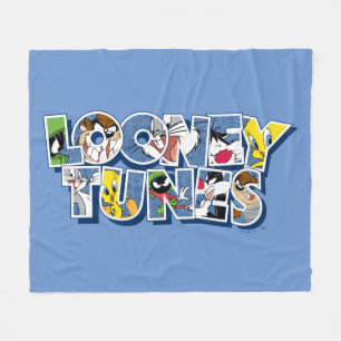 LOONEY TUNES™-tecken i bokstäver Fleecefilt