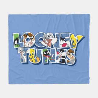 LOONEY TUNES™-tecken i bokstäver Fleecefilt