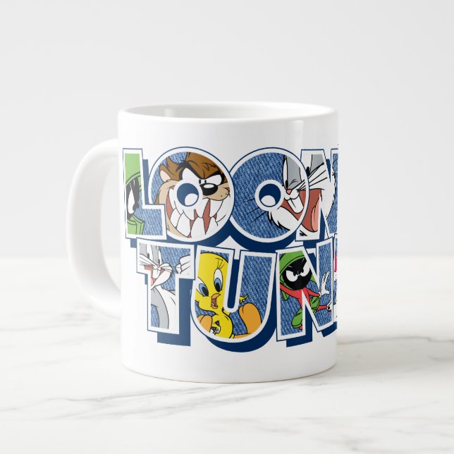 LOONEY TUNES™-tecken i bokstäver Jumbo Mugg (Framsida vänster)