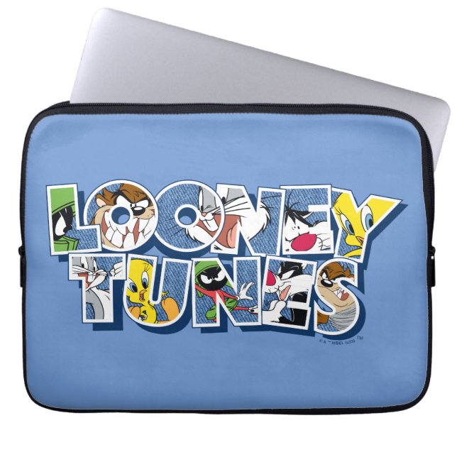 LOONEY TUNES™-tecken i bokstäver Laptop Fodral (Framsidan)