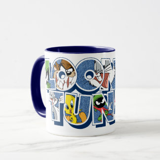 LOONEY TUNES™-tecken i bokstäver Mugg