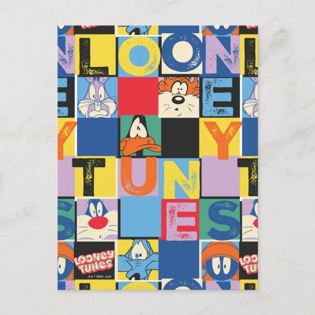 LOONEY TUNES™-tecken Kontrollblock Vykort (Framsida)