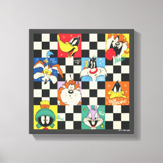 LOONEY TUNES™-tecken på Black & White Checker Canvastryck