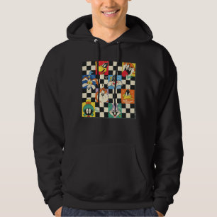 LOONEY TUNES™-tecken på Black & White Checker Hoodie