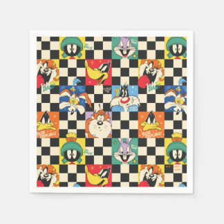 LOONEY TUNES™-tecken på Black & White Checker Pappersservett