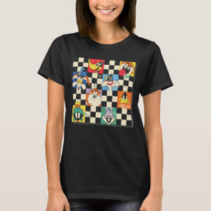 LOONEY TUNES™-tecken på svart-vit rutig bakgrund T Shirt