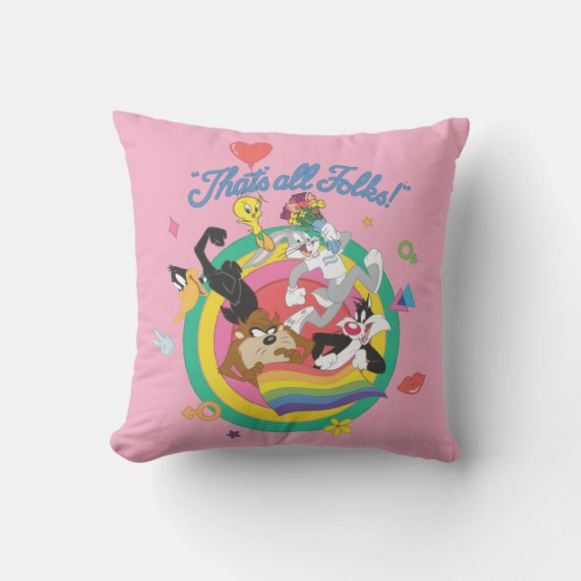 LOONEY TUNES™ - That's All Folks! Pride Bullseye Kudde (Framsida)