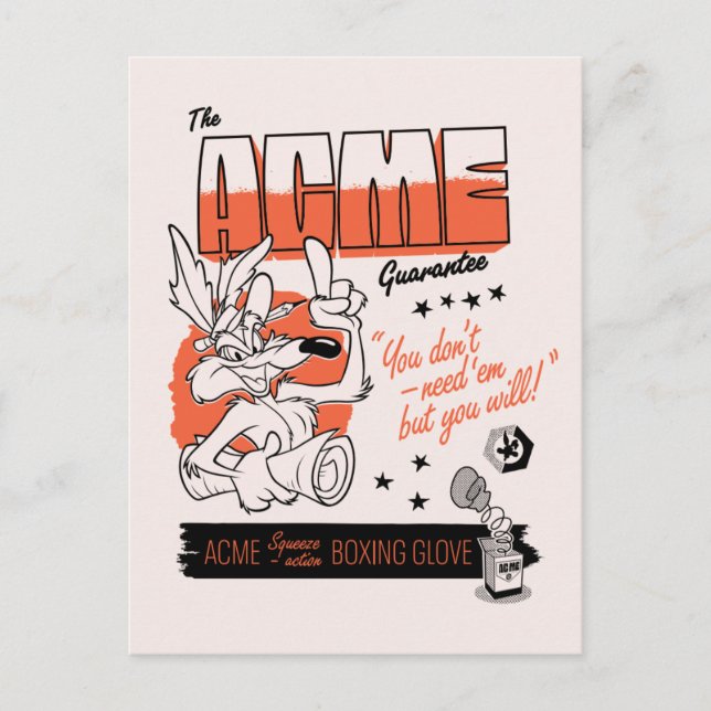 LOONEY TUNES™ | WILE E. COYOTE™ ACME Boxnings Hand Vykort (Framsida)