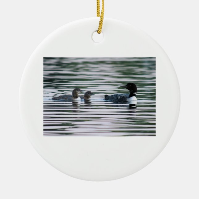 Loonmamma med chickar julgransprydnad keramik (Framsidan)