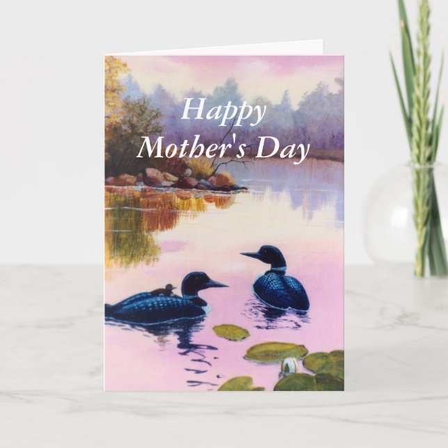 Loons at Twilight Mors dag Card Kort (Framsida)