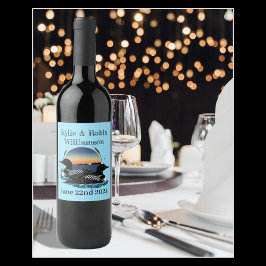 Loons Sunset Blue Vinflaska Etikett