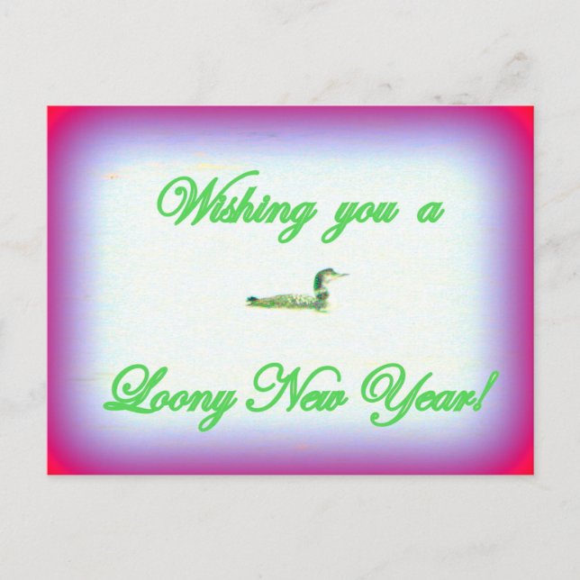 Loony new year vycard helg vykort (Framsida)
