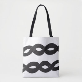 Loop Band Monochrome Bläck Tote Bag Tygkasse
