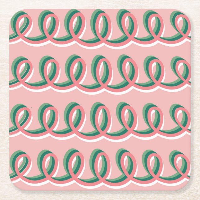 Loopande Linjebana Underlägg Papper Kvadrat (Framsidan)