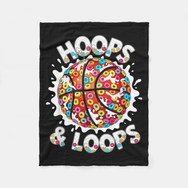 Loopar Hoops Basketboll Slam Dunk Färgglad Fleecefilt (Framsidan)