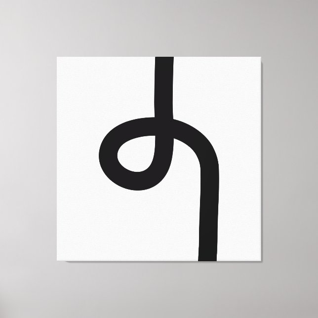 Looped Line - svartvitt Canvastryck (Framsida)