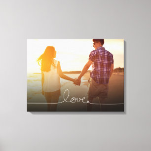 Loopy Kärlek Heart String Knot Modern Photo Canva Canvastryck