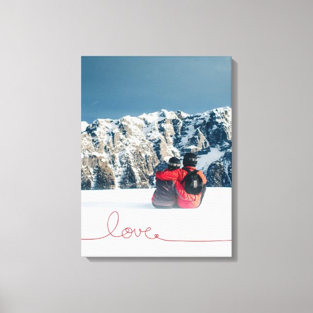 Loopy Kärlek Heart String Simple Knot Modern Photo Canvastryck (Framsida)