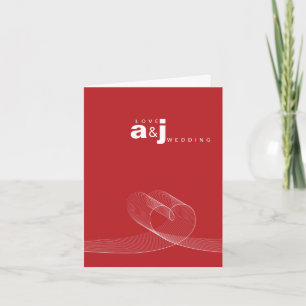 Loopy Kärlek Linjer White Wedding Card Inbjudan