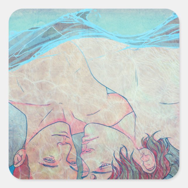 Loose Läppar Fyrkantigt Klistermärke (Framsida)