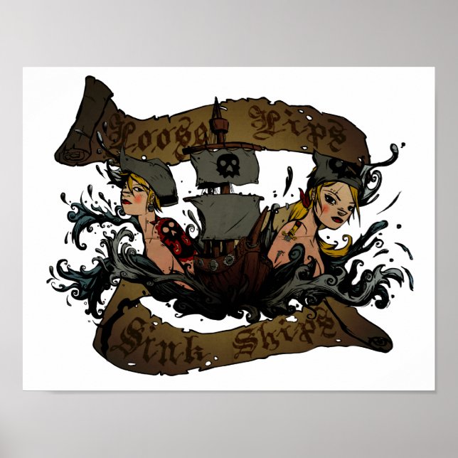 Loose Läppar Sink Fraktass Poster (Framsidan)