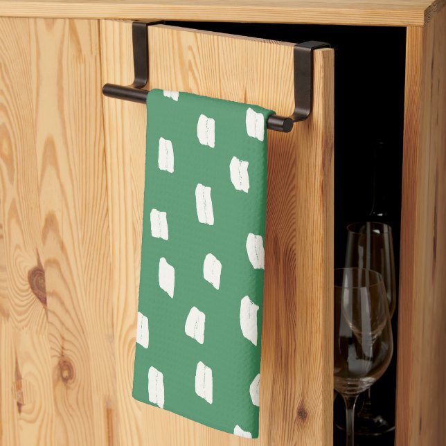 Loose Mark Leaf Green Kökshandduk (Thirds Fold)