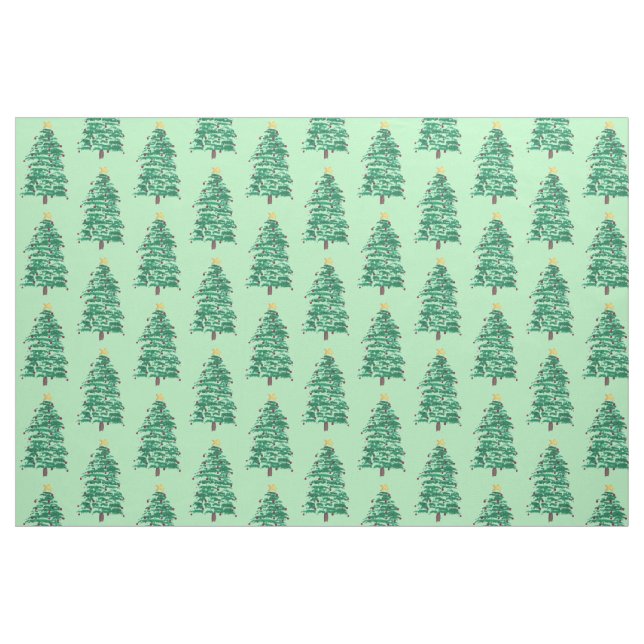 Loose Painting Julgran Mönster Fabric Tyg (Fat Quarter)