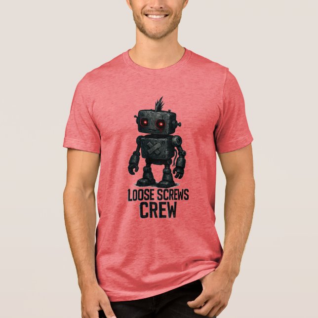 Loose Screws Crew – Grunge Cyberpunk Robot T Shirt (Framsida)