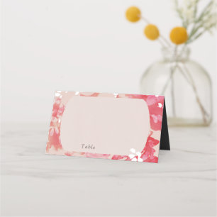Loose Watercolor Rosa Blommigt Coral Bröllop Placeringskort