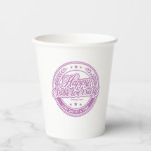 Loosid nykterhetsjubileum rosa pappersmugg