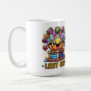 Loot Day Gaming Skattkista Grafik Kaffemugg
