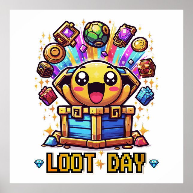 Loot Day Gaming Skattkista Grafik Poster (Framsidan)