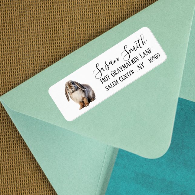 Lop Bunny Script Adress Returadress Etikett (Skapare uppladdad)