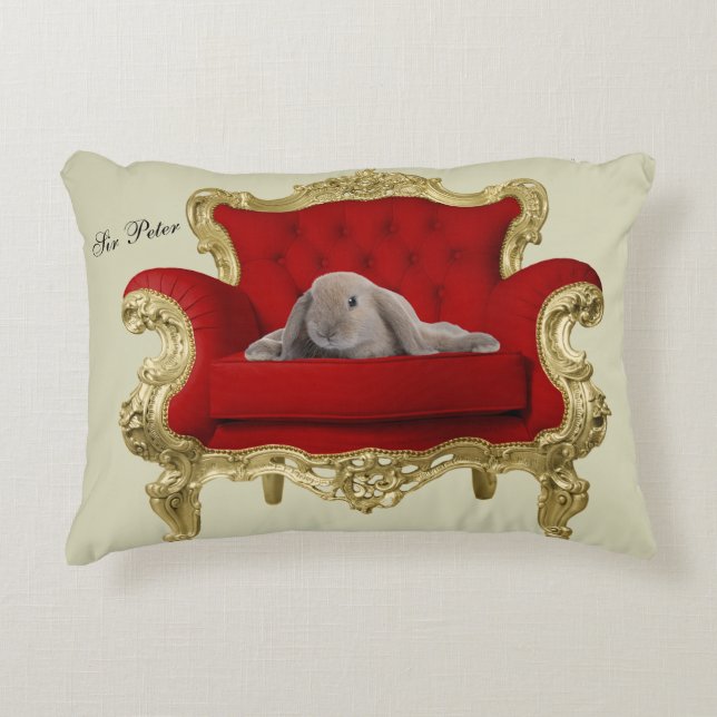 Lop Eared Bunny Rabbit accent Pillow Prydnadskudde (Framsidan)