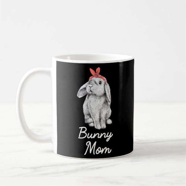 Lop Eared Bunny Rabbit Mamma Teckning Kaffemugg (Vänster)