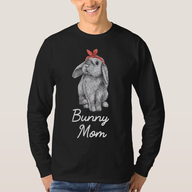 Lop Eared Bunny Rabbit Mamma Teckning T Shirt (Framsida)