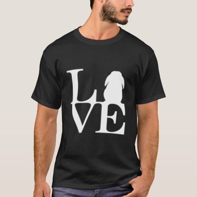 Lop Rabbit I Love Bunnies T Shirt (Framsida)