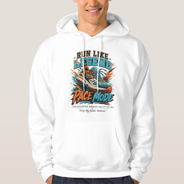 Löp som Legend Pace Mode Retro löparsko konst Hoodie (Framsida)