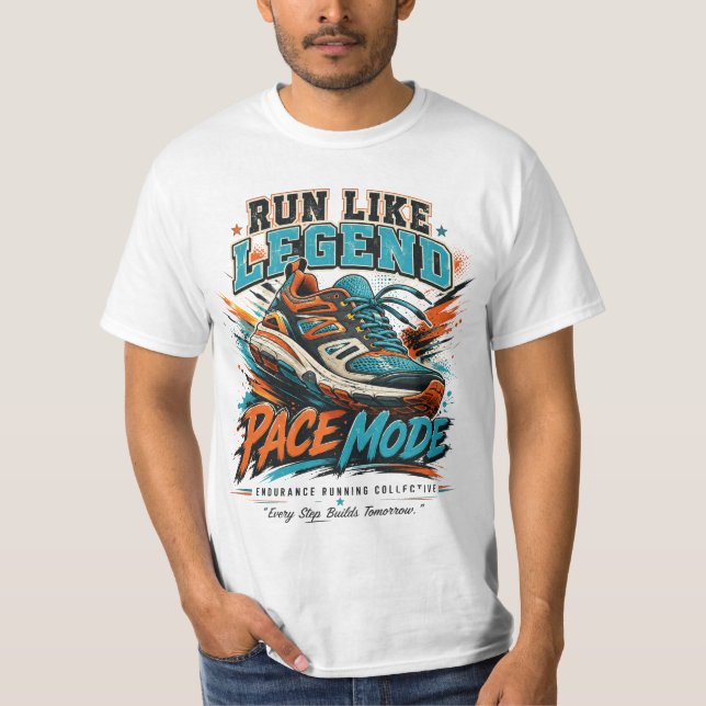 Löp som Legend Pace Mode Retro löparsko konst T Shirt (Framsida)