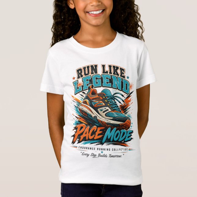 Löp som Legend Pace Mode Retro löparsko konst T Shirt (Framsida)