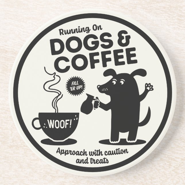 Löpa på hundar och kaffe  underlägg (Framsidan)