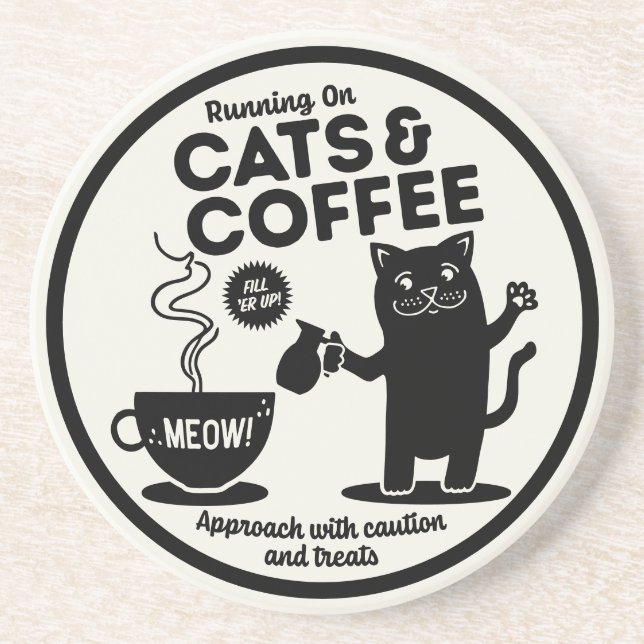 Löpa på katter och kaffe  underlägg (Framsidan)