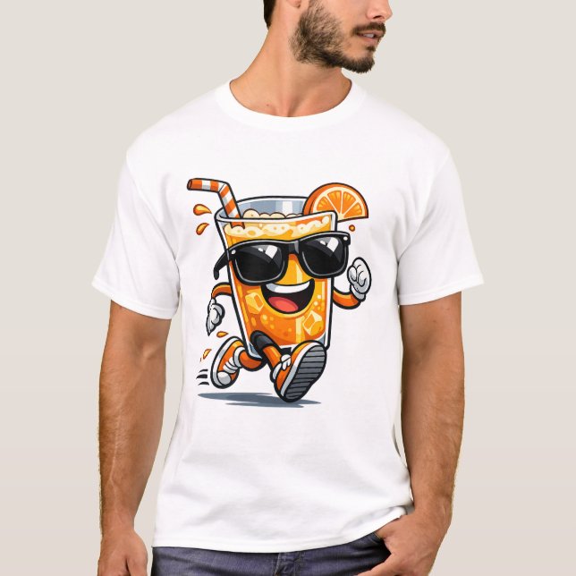 Löpande Apelsinjuice T Shirt (Framsida)